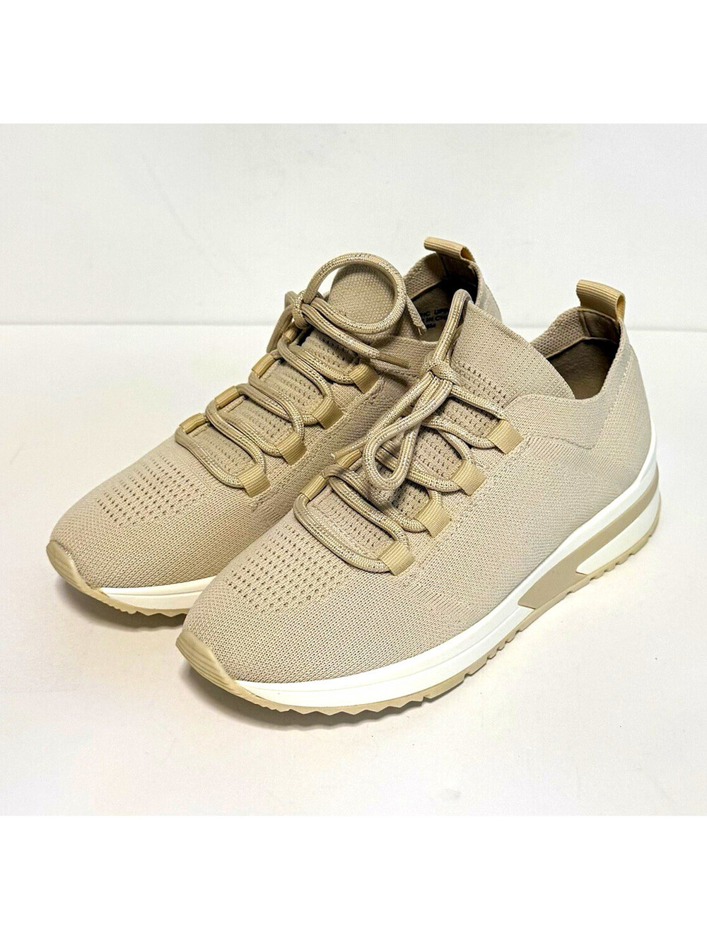 Urban Sport by J/Slides Women’s Knit Lace Up Sneakers Beige Taupe Size 5M